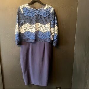 NWT Paper Dolls London Blue and White Lace Dress Size:10